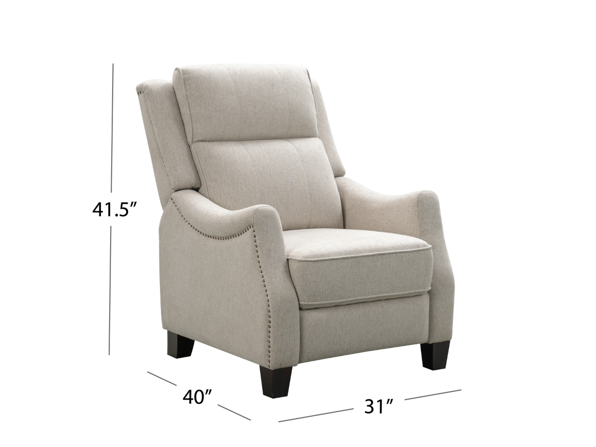 Fauteuil inclinable Calvin en tissu capitonné - Crème