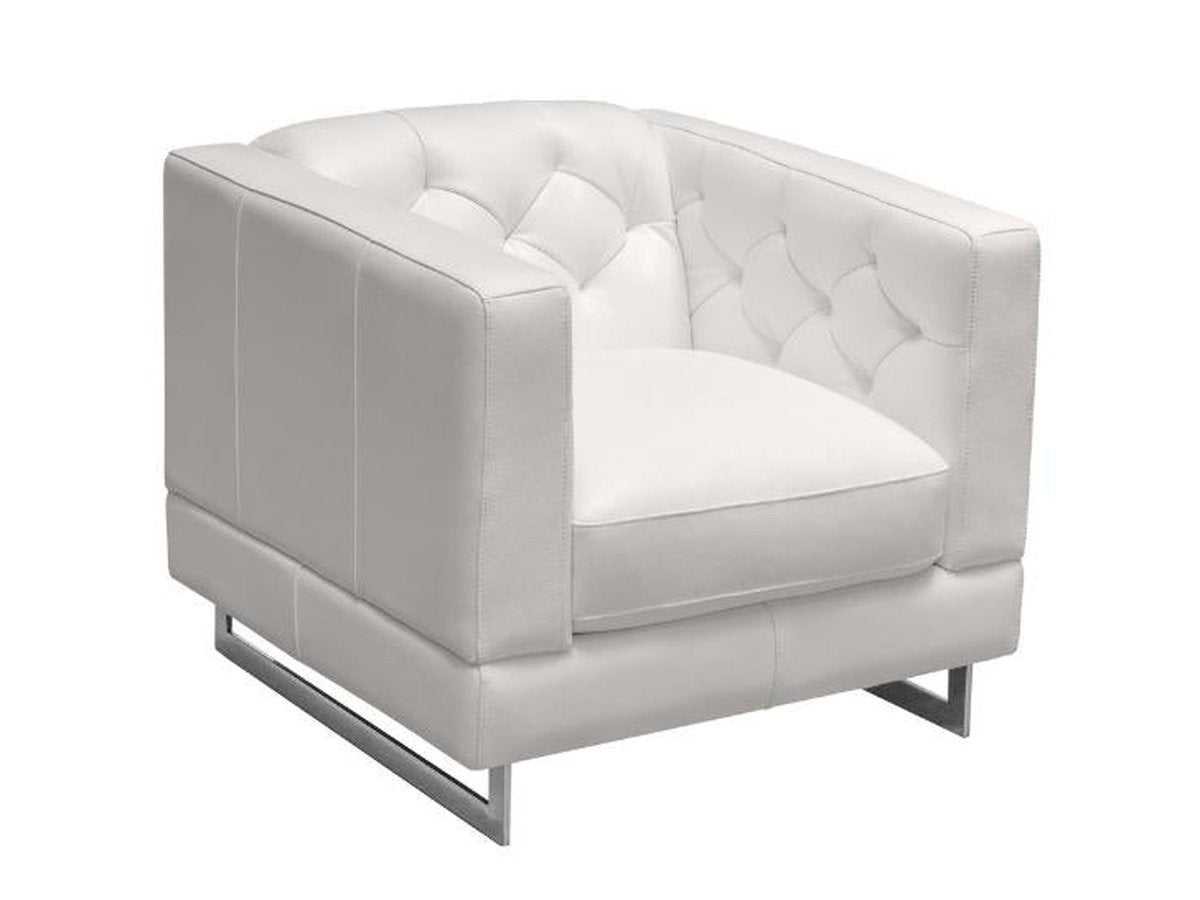 Fauteuil en cuir Margaret - Blanc