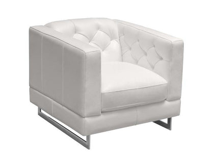 Fauteuil en cuir Margaret - Blanc
