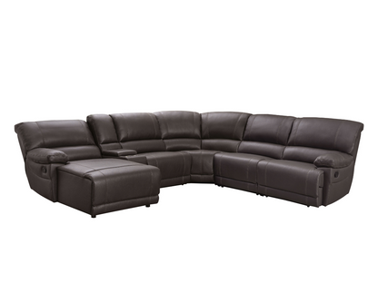 Canapé d'angle inclinable manuel Cooper - Marron