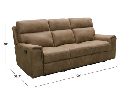 Canapé inclinable en tissu Lawrence - Camel