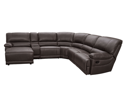 Canapé d'angle inclinable manuel Cooper - Marron