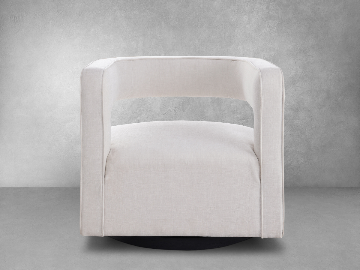 Fauteuil pivotant en tissu anti-taches Lunar - Crème