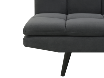 Canapé convertible Jaden en tissu - Gris foncé