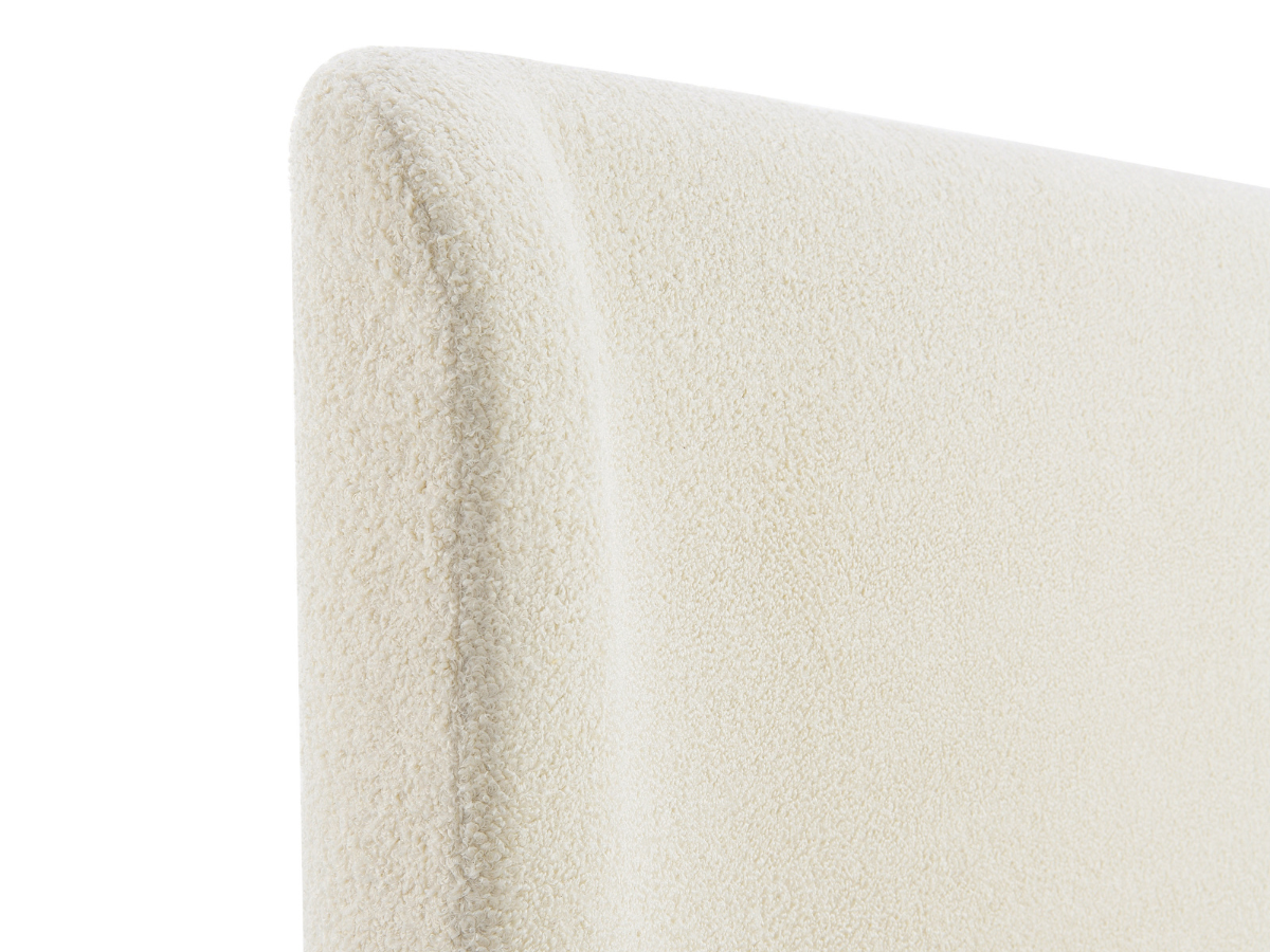 Lit traîneau en tissu bouclé Luciano de JoJo Fletcher - King - Ivoire