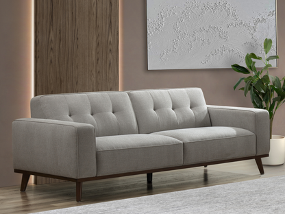 Canapé rembourré Vicenza style milieu du siècle - Gris