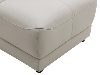 Canapé d'angle en cuir inclinable électrique Kimmel avec appuie-tête électriques - Gris