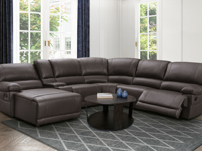 Canapé d'angle inclinable manuel Cooper - Marron