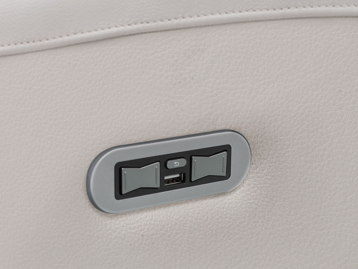 Canapé d'angle en cuir inclinable électrique Kimmel avec appuie-tête électriques - Gris