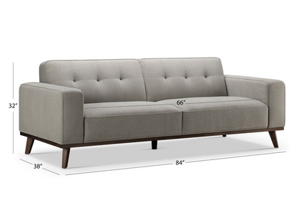 Canapé rembourré Vicenza style milieu du siècle - Gris