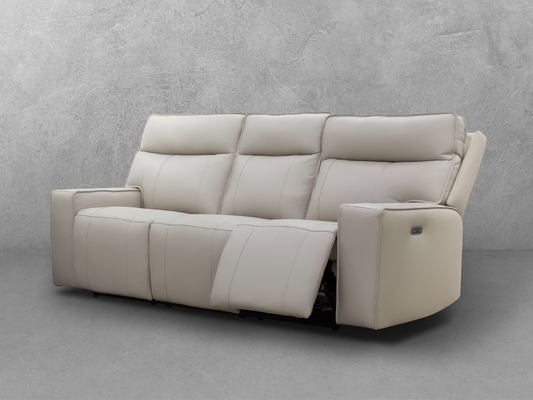 Canapé inclinable électrique en cuir Layton - Gris