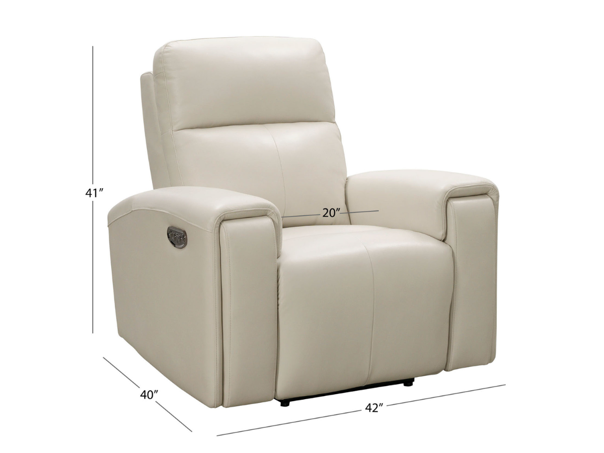 Fauteuil inclinable électrique en cuir Keegan - Ivoire