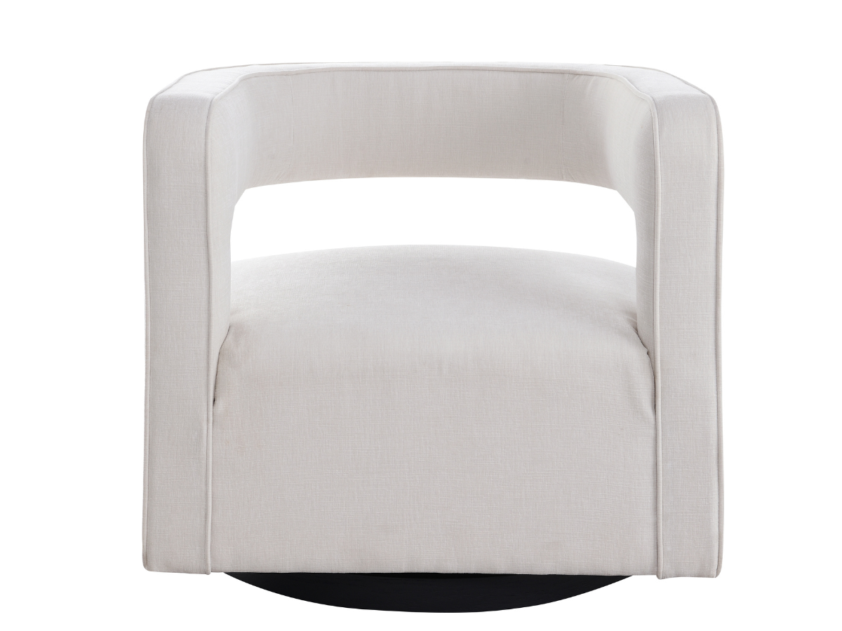 Fauteuil pivotant en tissu anti-taches Lunar - Crème