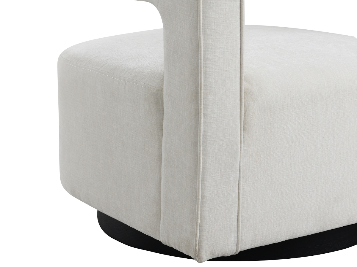 Fauteuil pivotant en tissu anti-taches Lunar - Crème