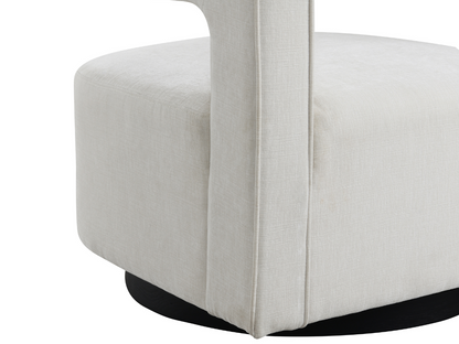 Fauteuil pivotant en tissu anti-taches Lunar - Crème