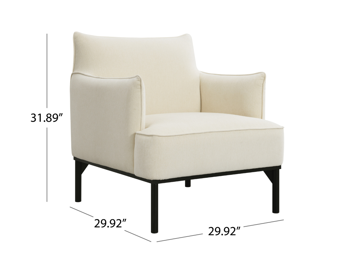 Fauteuil d'appoint Gatsby en tissu - Ivoire