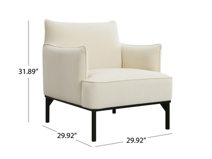 Fauteuil d'appoint Gatsby en tissu - Ivoire