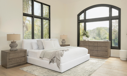 Lit capitonné de luxe - Gris - King