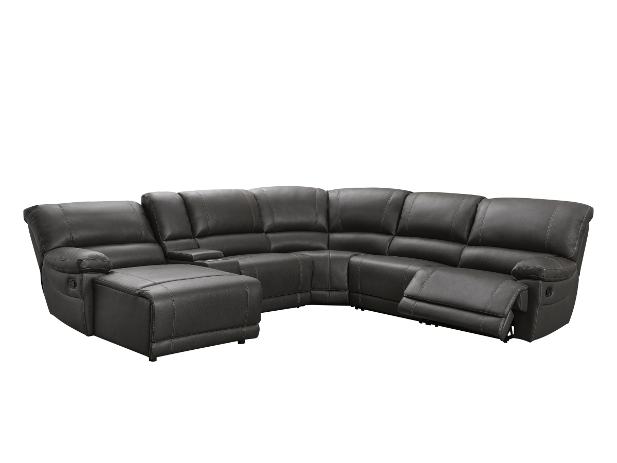 Canapé d'angle inclinable manuel Cooper - Marron