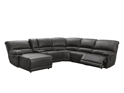 Canapé d'angle inclinable manuel Cooper - Marron