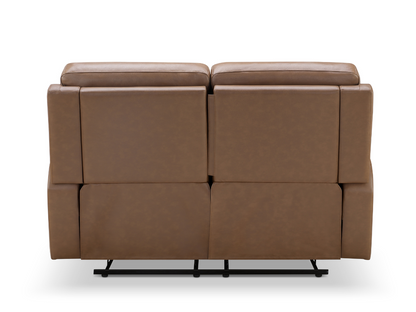 Canapé inclinable manuel Waylen en cuir pleine fleur - Marron