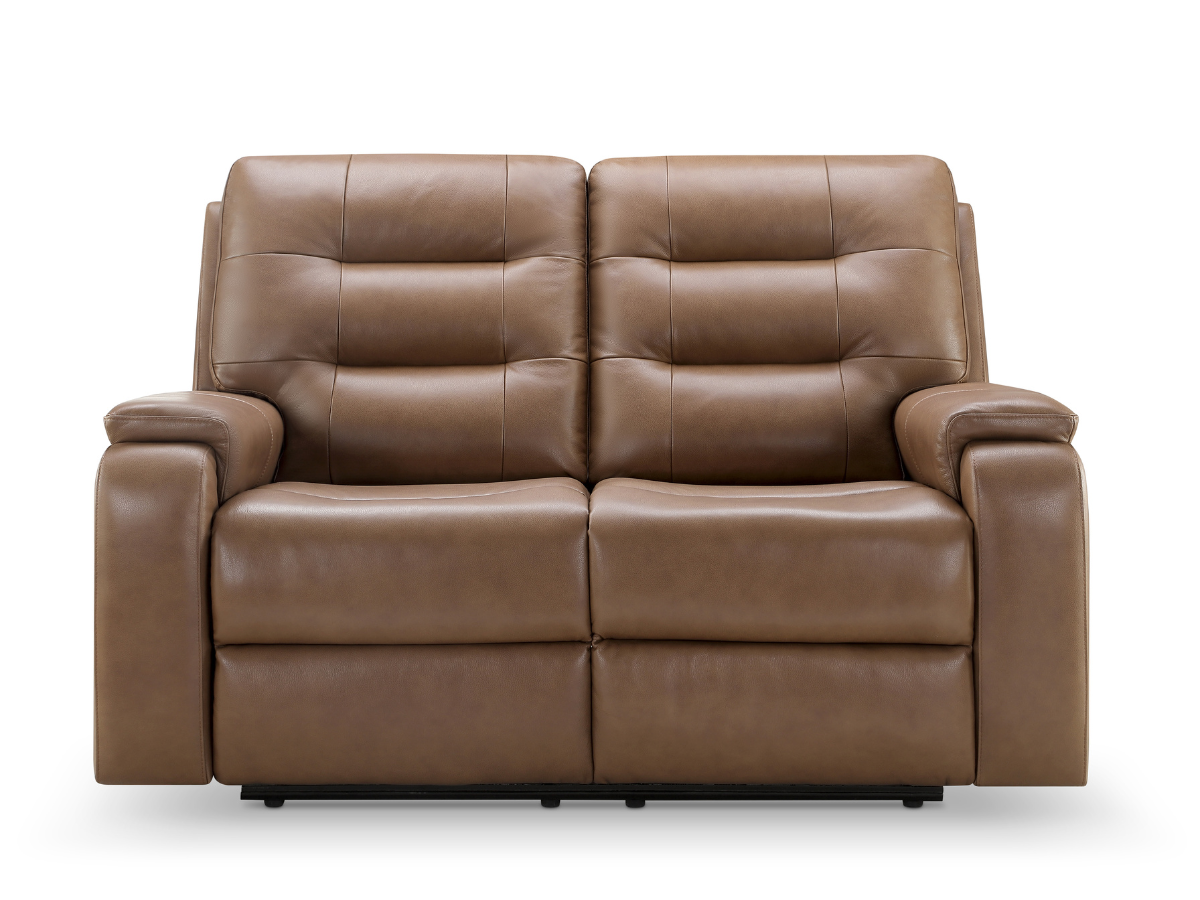 Canapé inclinable manuel Waylen en cuir pleine fleur - Marron