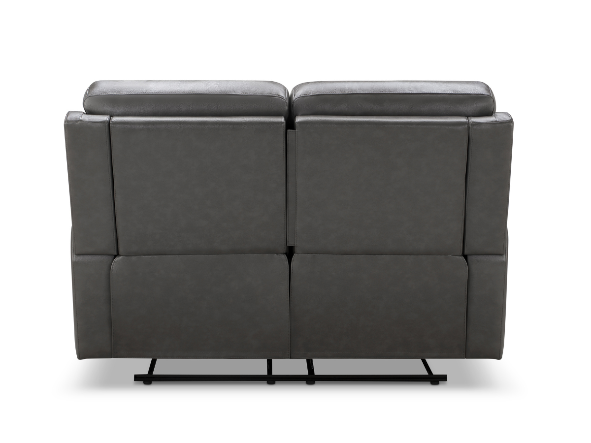Canapé inclinable manuel Waylen en cuir pleine fleur - Gris