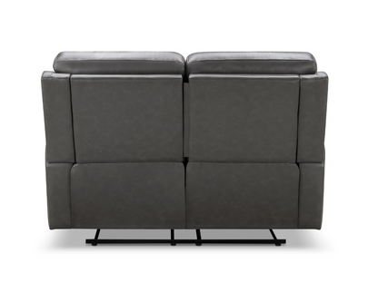 Canapé inclinable manuel Waylen en cuir pleine fleur - Gris