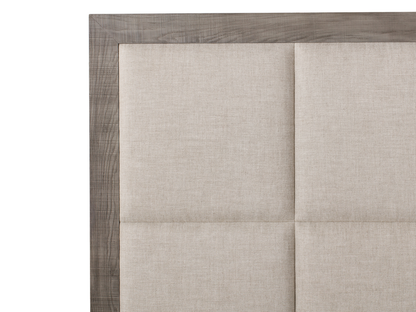 Lit Bacara Modern Classic en bois beige capitonné - Gris - King