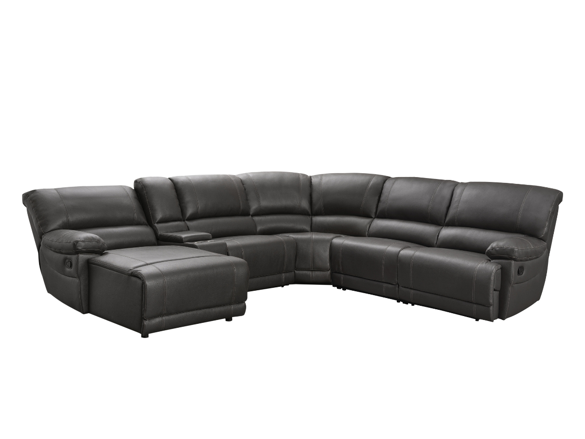 Canapé d'angle inclinable manuel Cooper - Marron