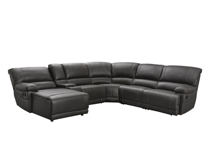 Canapé d'angle inclinable manuel Cooper - Marron