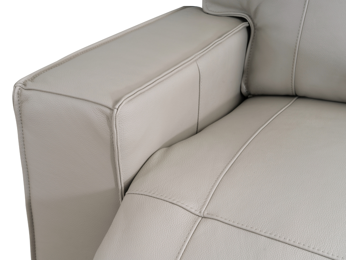 Canapé inclinable électrique en cuir Layton - Gris