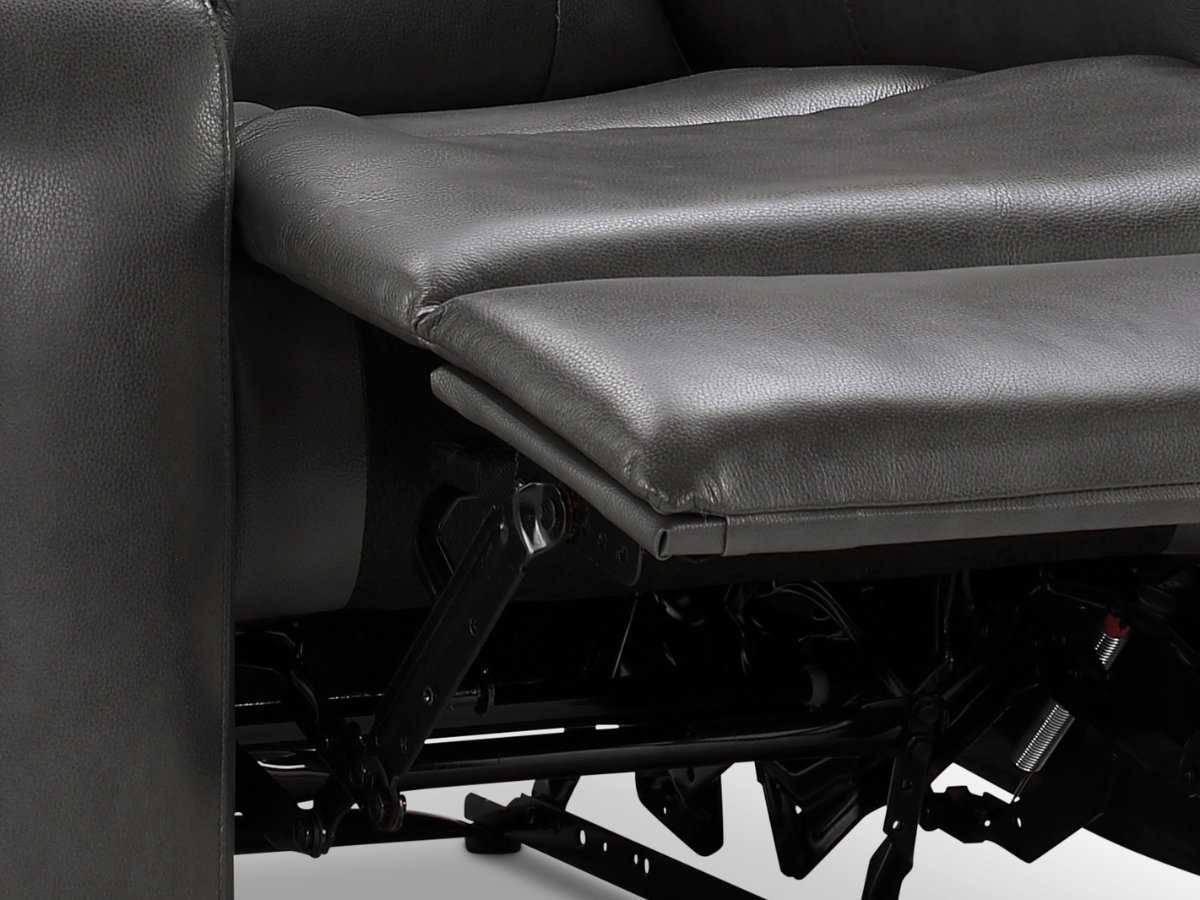 Canapé inclinable manuel Waylen en cuir pleine fleur - Gris