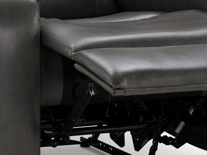 Canapé inclinable manuel Waylen en cuir pleine fleur - Gris