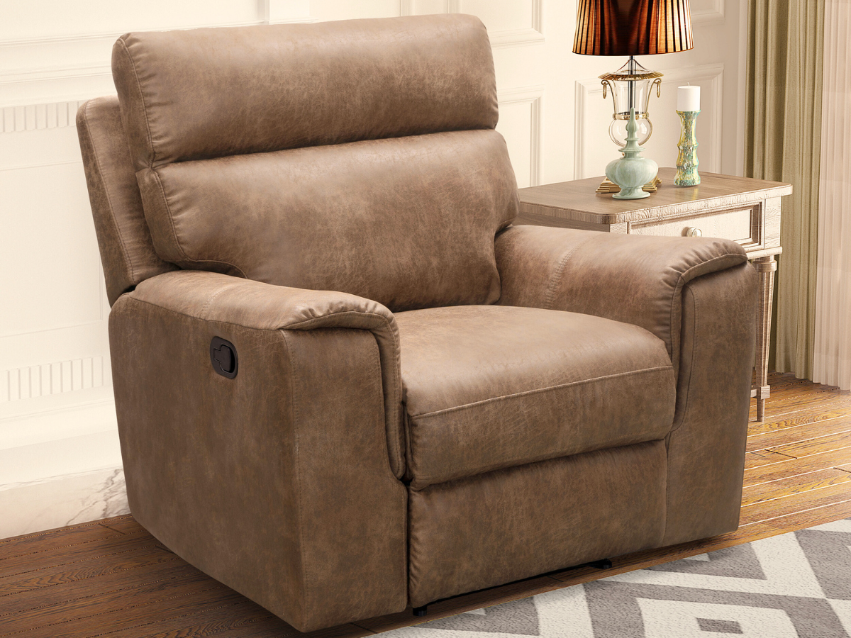 Fauteuil inclinable Lawrence en tissu - Camel