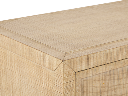 Table de chevet Bacara Modern Classic en bois brossé à 2 tiroirs - Naturel