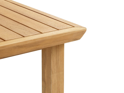 Ensemble de salle à manger d'extérieur Santino® 7 pièces 74 pouces - Tissu blanc et cadre en teck