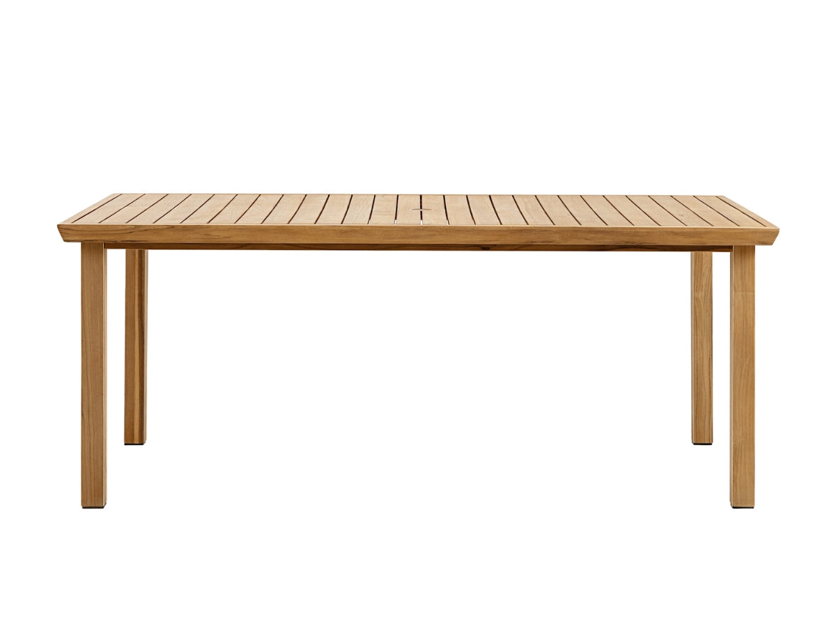 Ensemble de salle à manger d'extérieur Santino® 7 pièces 74 pouces - Tissu blanc et cadre en teck