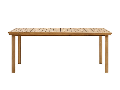 Ensemble de salle à manger d'extérieur Santino® 7 pièces 74 pouces - Tissu blanc et cadre en teck