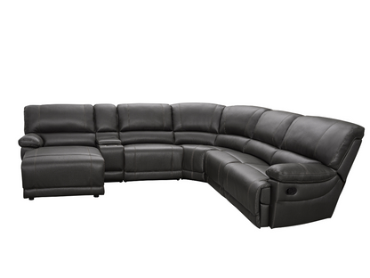 Canapé d'angle inclinable manuel Cooper - Marron