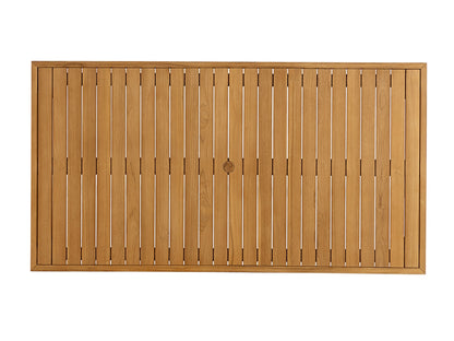 Ensemble de salle à manger d'extérieur Santino® 7 pièces 74 pouces - Tissu blanc et cadre en teck