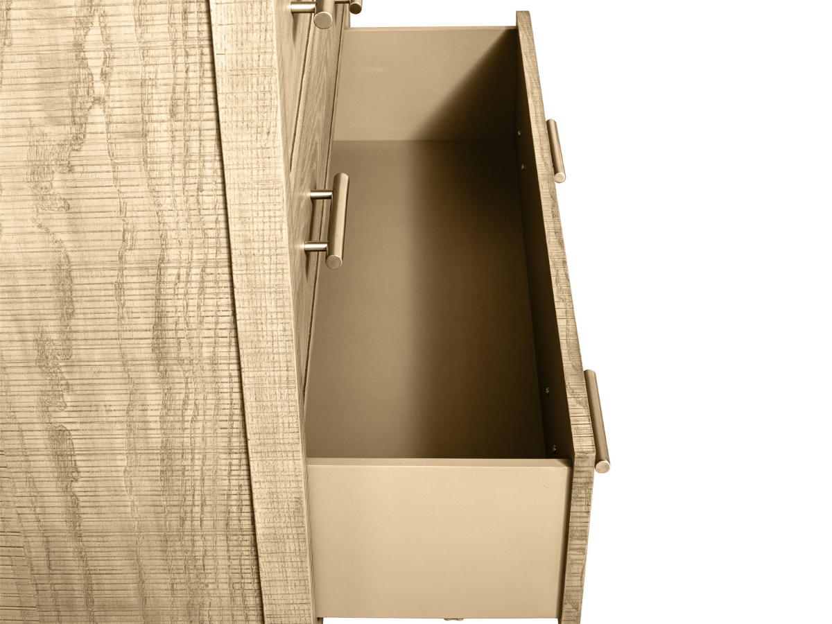 Commode Bacara Modern Classic en bois brossé à 5 tiroirs, 107 cm (42 po) - Gris