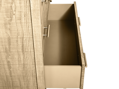 Commode Bacara Modern Classic en bois brossé à 5 tiroirs, 107 cm (42 po) - Gris