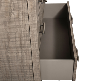 Commode Bacara Modern Classic en bois brossé à 5 tiroirs, 107 cm (42 po) - Gris