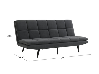 Canapé convertible Jaden en tissu - Gris foncé