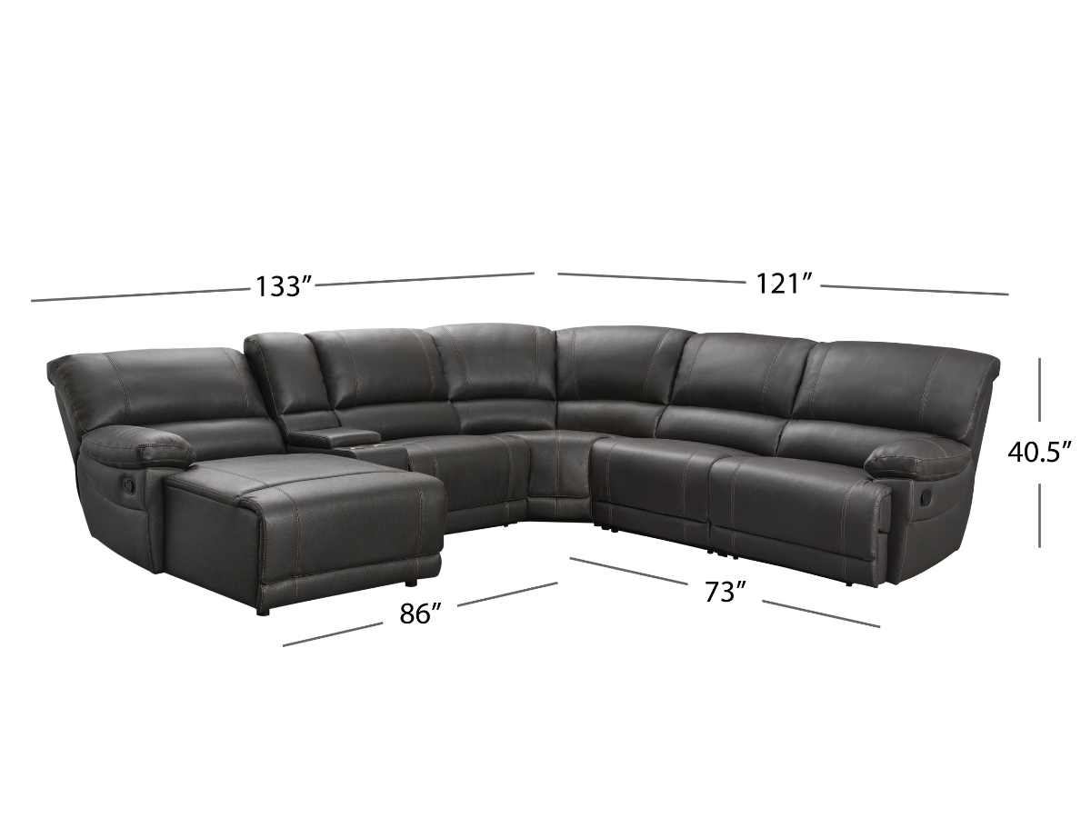 Canapé d'angle inclinable manuel Cooper - Marron