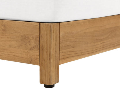 Lit de jour d'extérieur Santino® - Tissu blanc et structure en teck