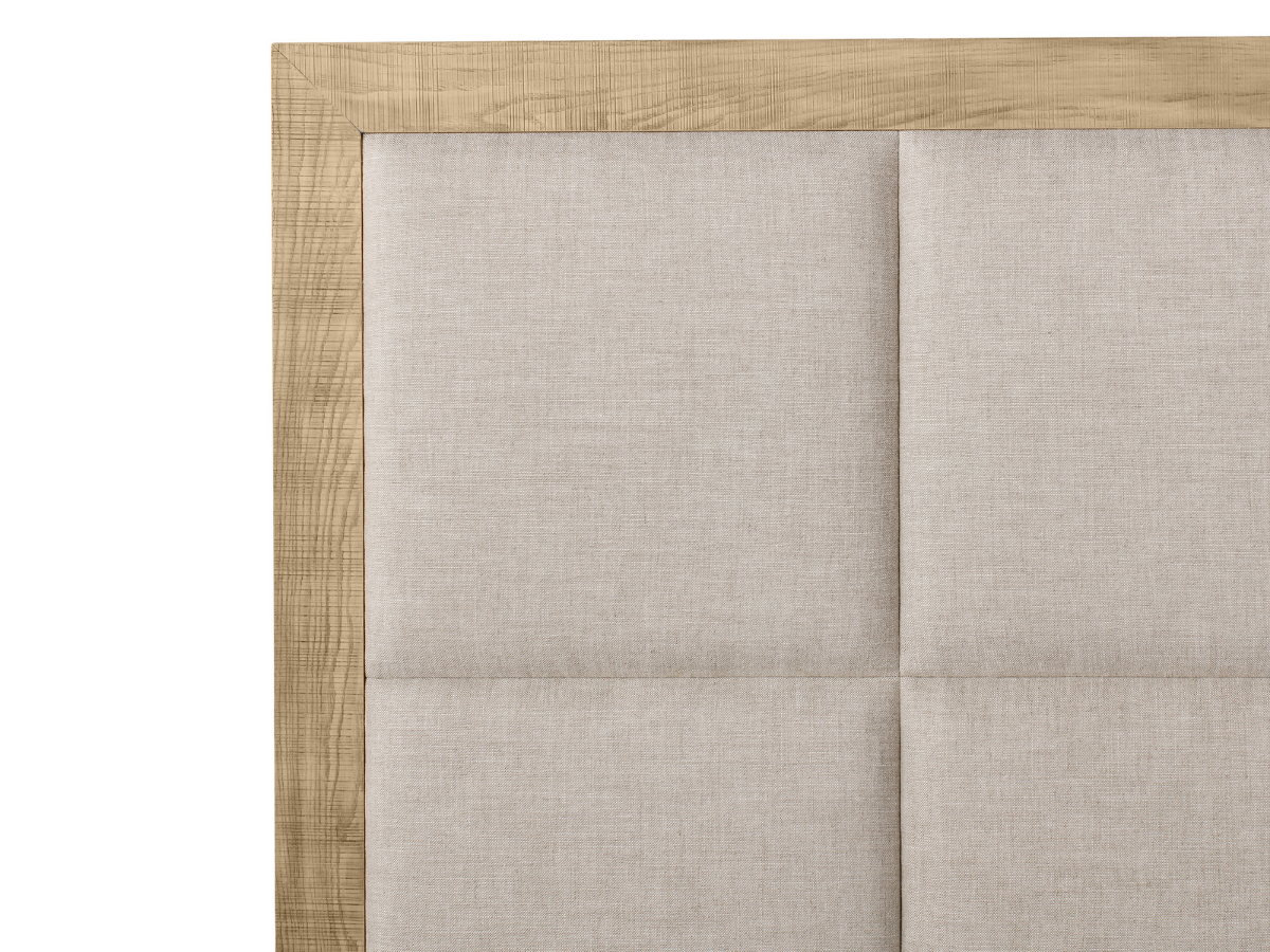 Lit Bacara Modern Classic en bois beige capitonné - Naturel - King