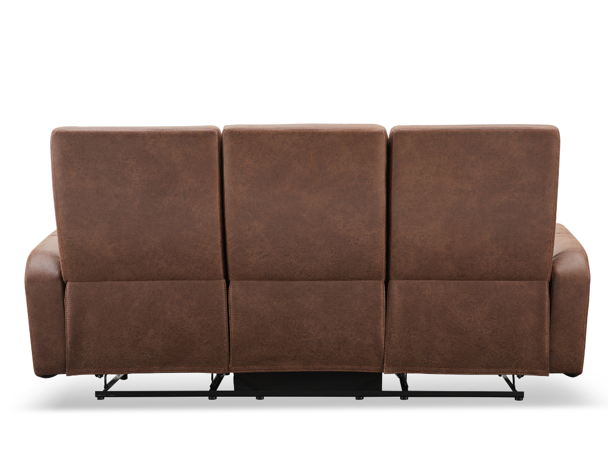 Canapé inclinable manuel en tissu Bentley - Marron