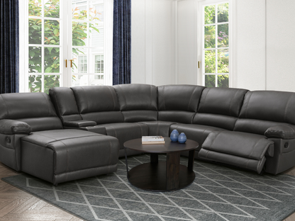 Canapé d'angle inclinable manuel Cooper - Marron